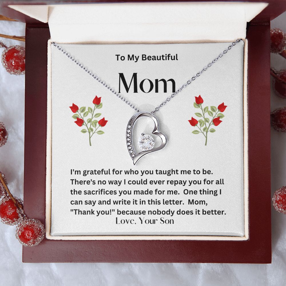 Forever Love Necklace   Son to Mother