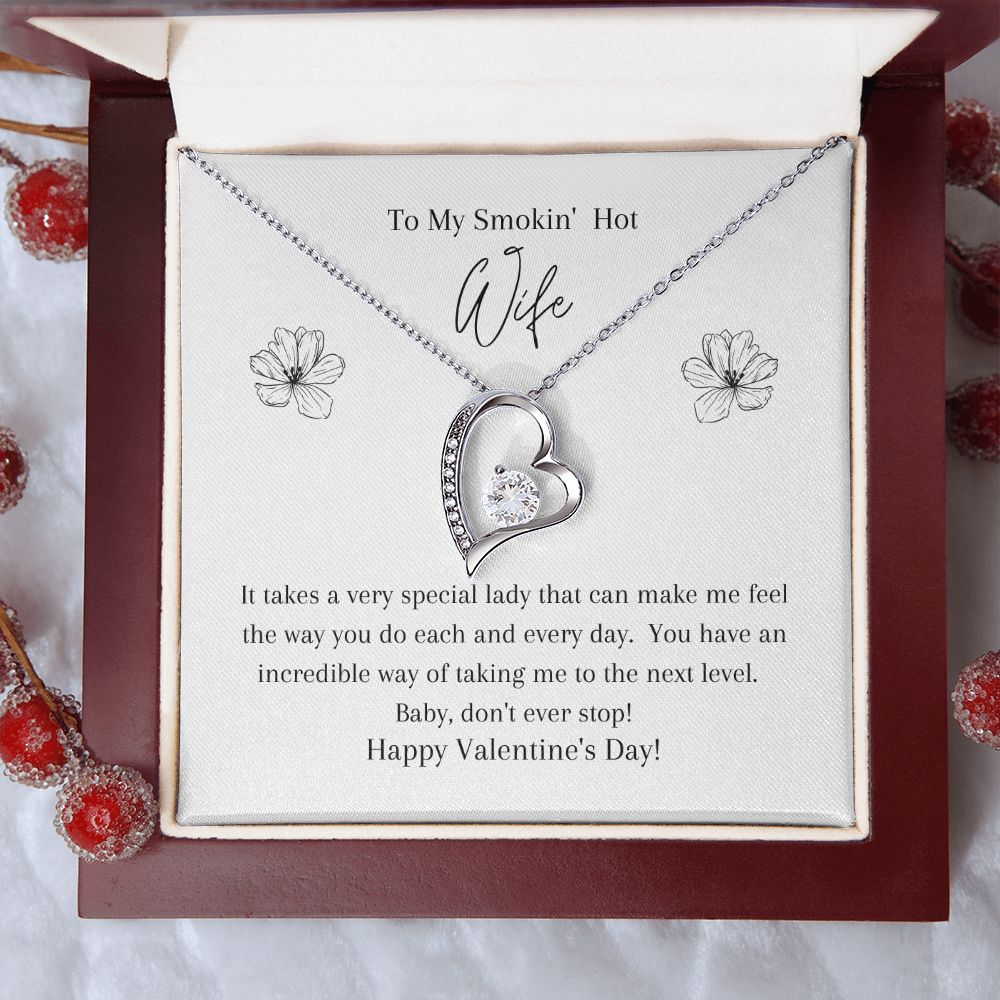 White Gold Forever Love Necklace Valentines day.. Smokin' Hot Wife
