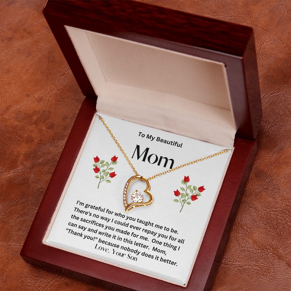 Forever Love Necklace   Son to Mother