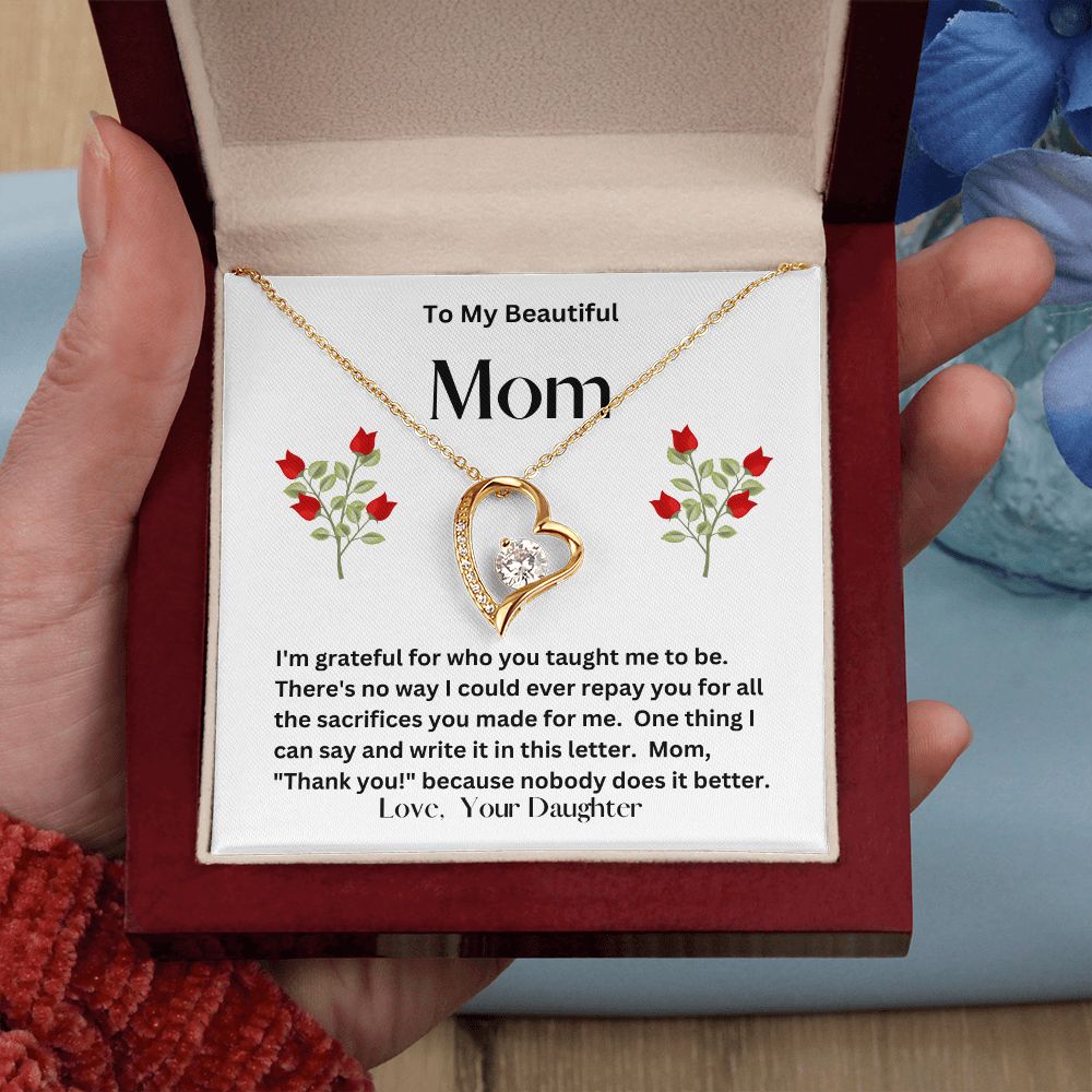 Forever Love Necklace  Daughter to Mom