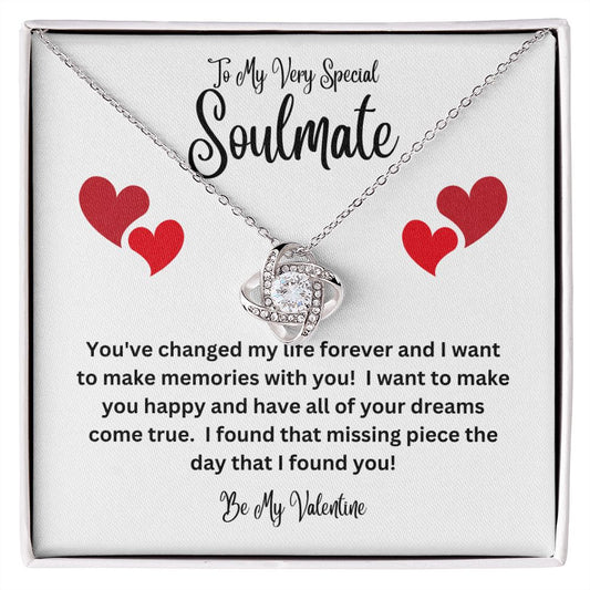 Love Knot Necklace          Valentine Very Special Soulmate