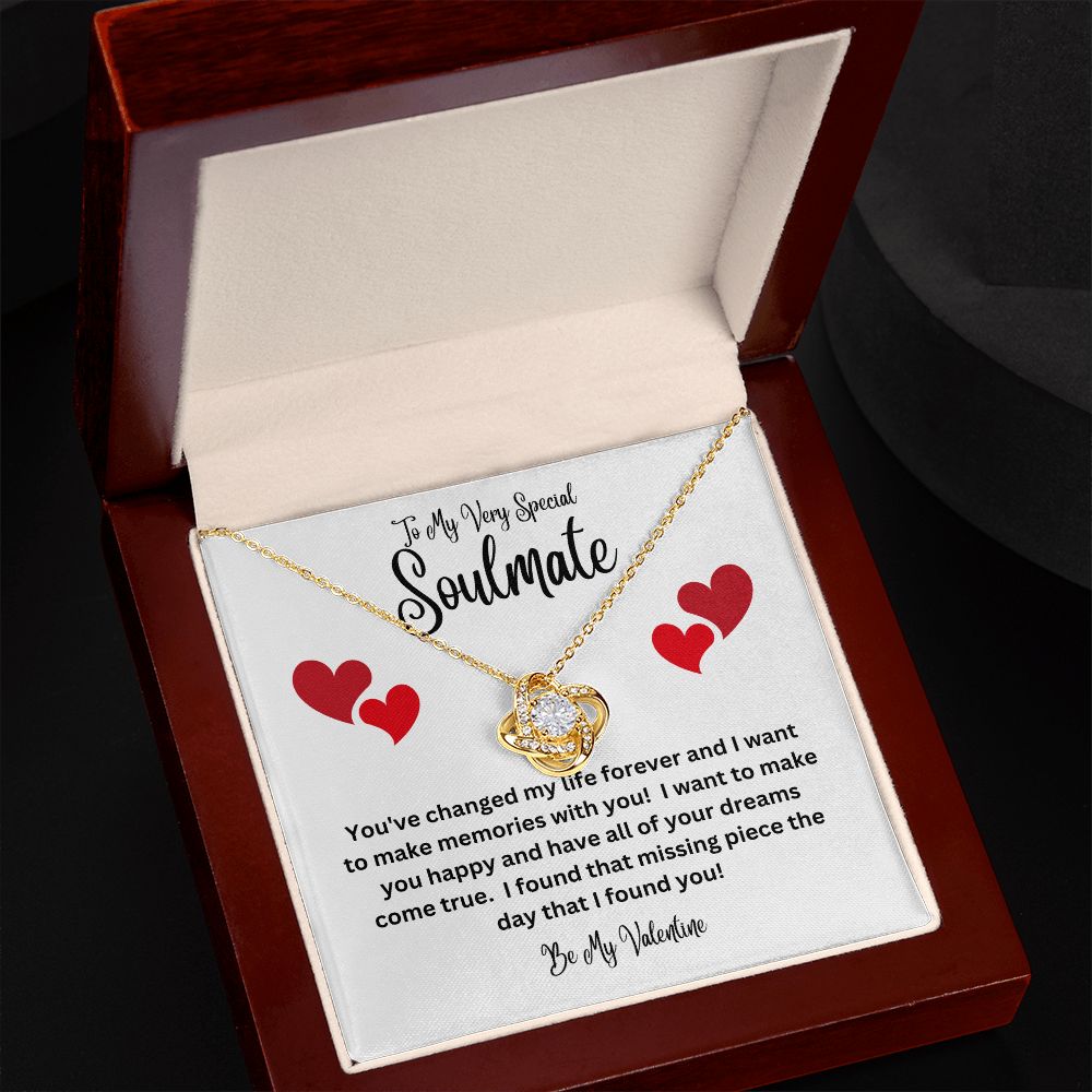 Love Knot Necklace          Valentine Very Special Soulmate