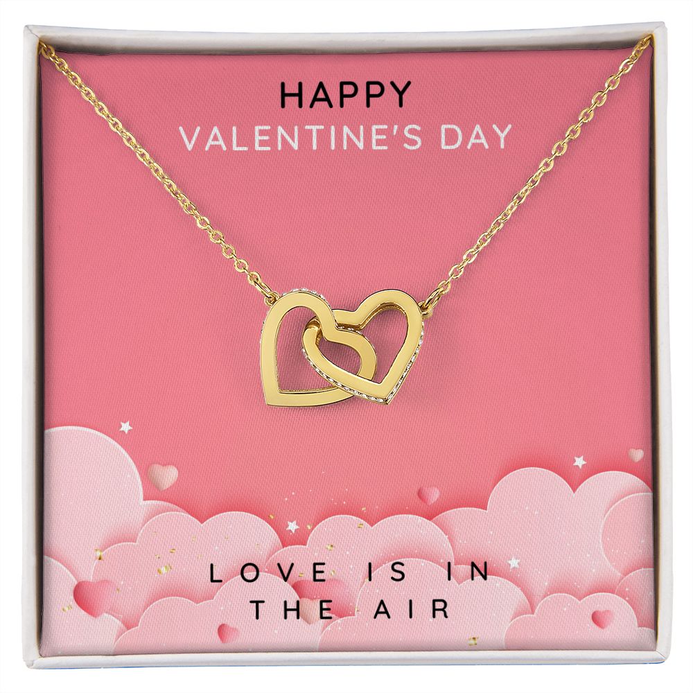 Interlocking Hearts Necklace    Valentines Day
