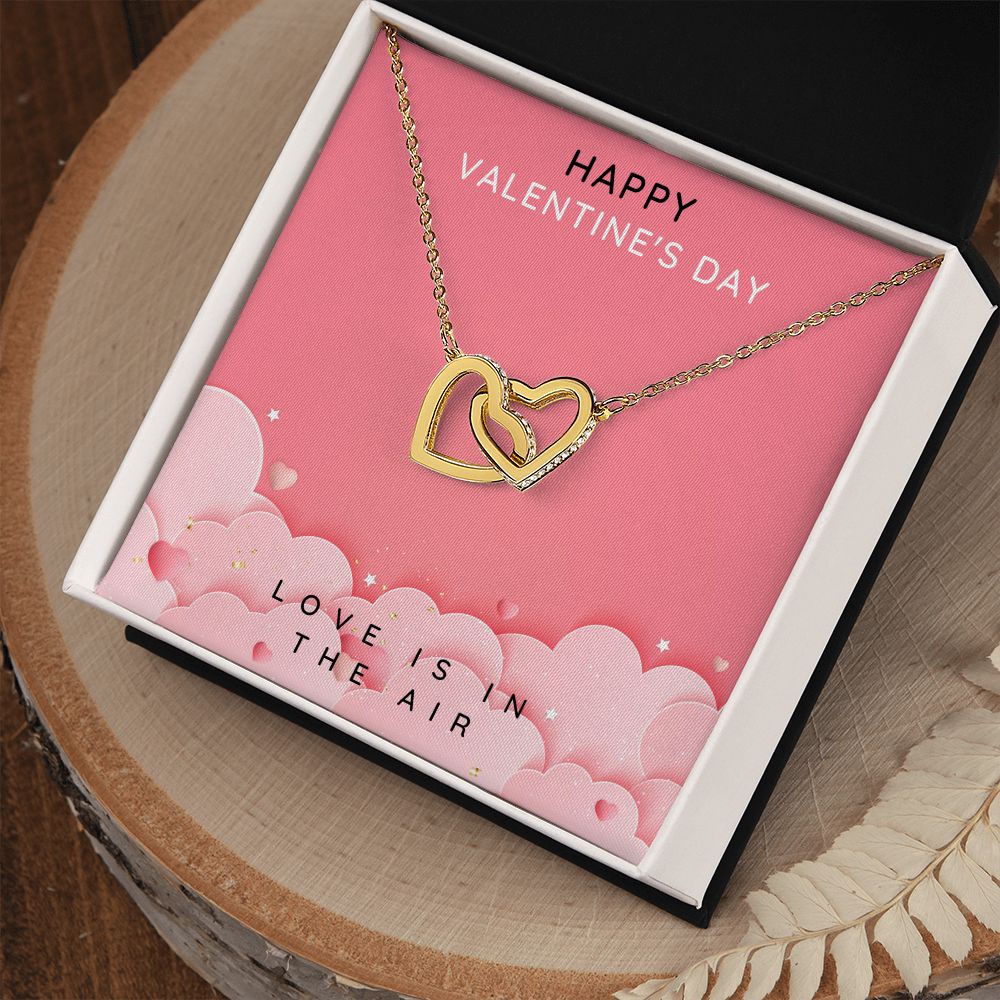 Interlocking Hearts Necklace    Valentines Day