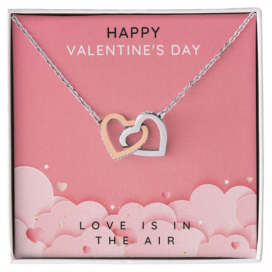 Interlocking Hearts Necklace    Valentines Day