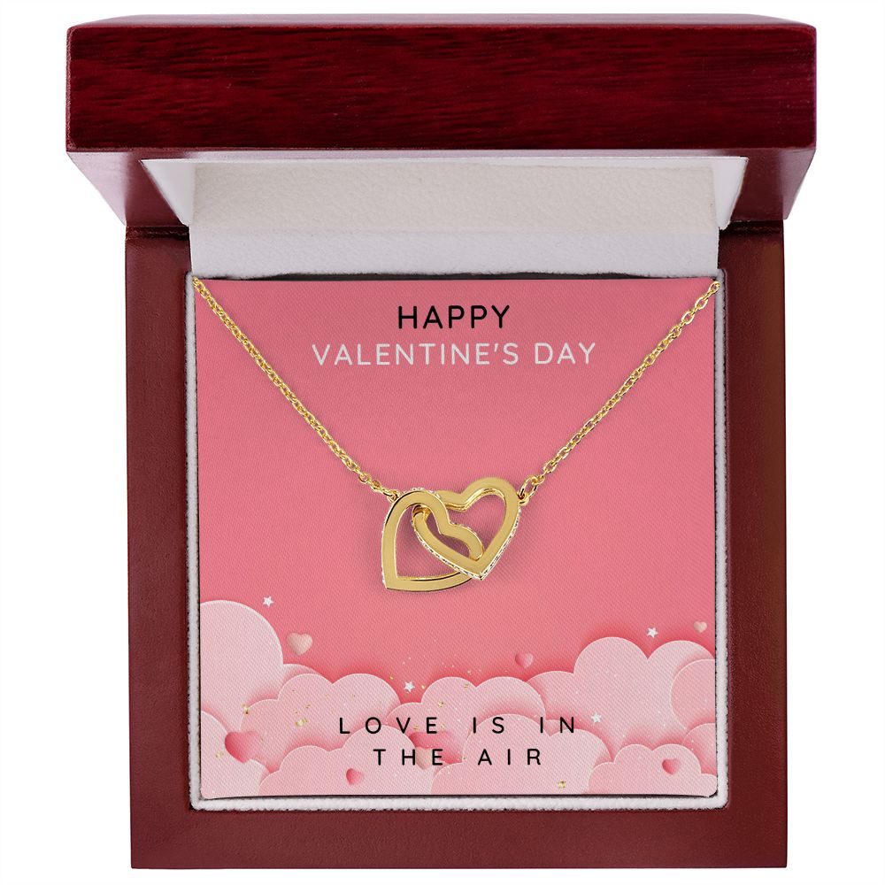 Interlocking Hearts Necklace    Valentines Day