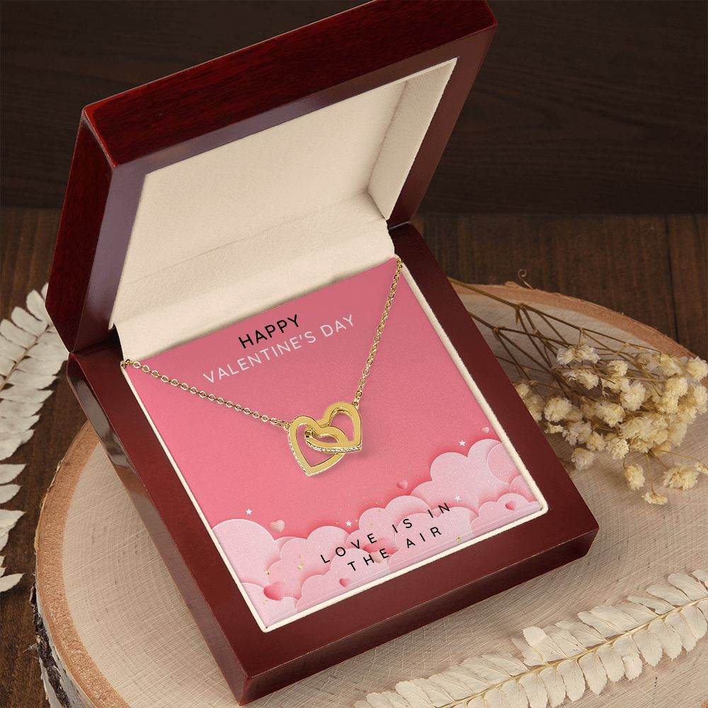 Interlocking Hearts Necklace    Valentines Day