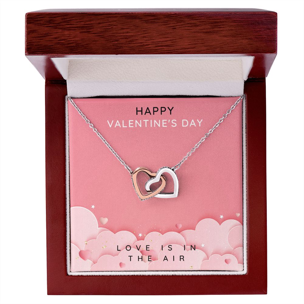 Interlocking Hearts Necklace    Valentines Day