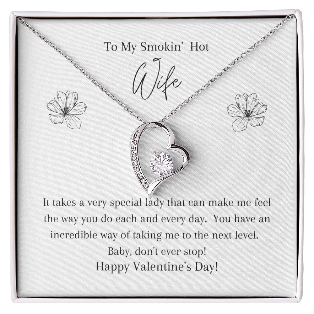White Gold Forever Love Necklace Valentines day.. Smokin' Hot Wife