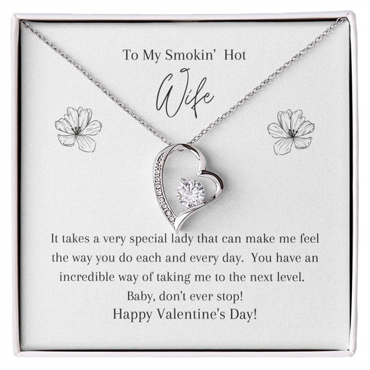 White Gold Forever Love Necklace Valentines day.. Smokin' Hot Wife