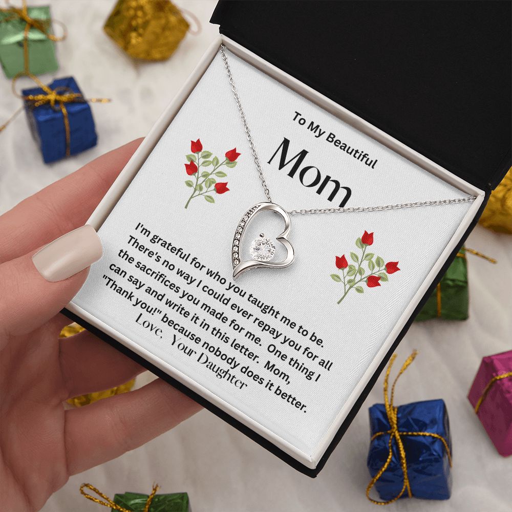 Forever Love Necklace  Daughter to Mom