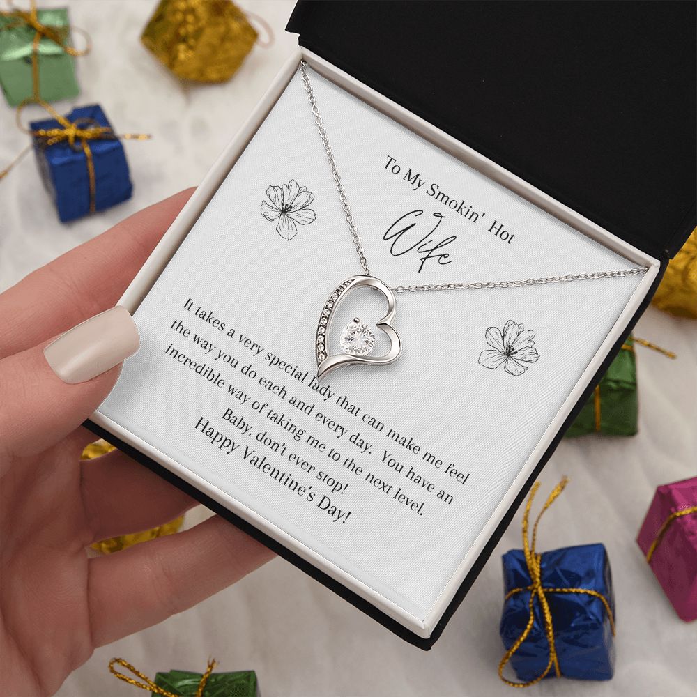 White Gold Forever Love Necklace Valentines day.. Smokin' Hot Wife