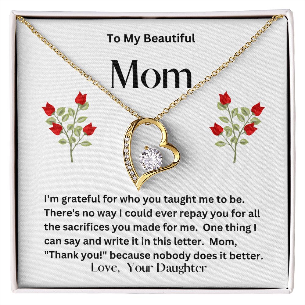 Forever Love Necklace  Daughter to Mom