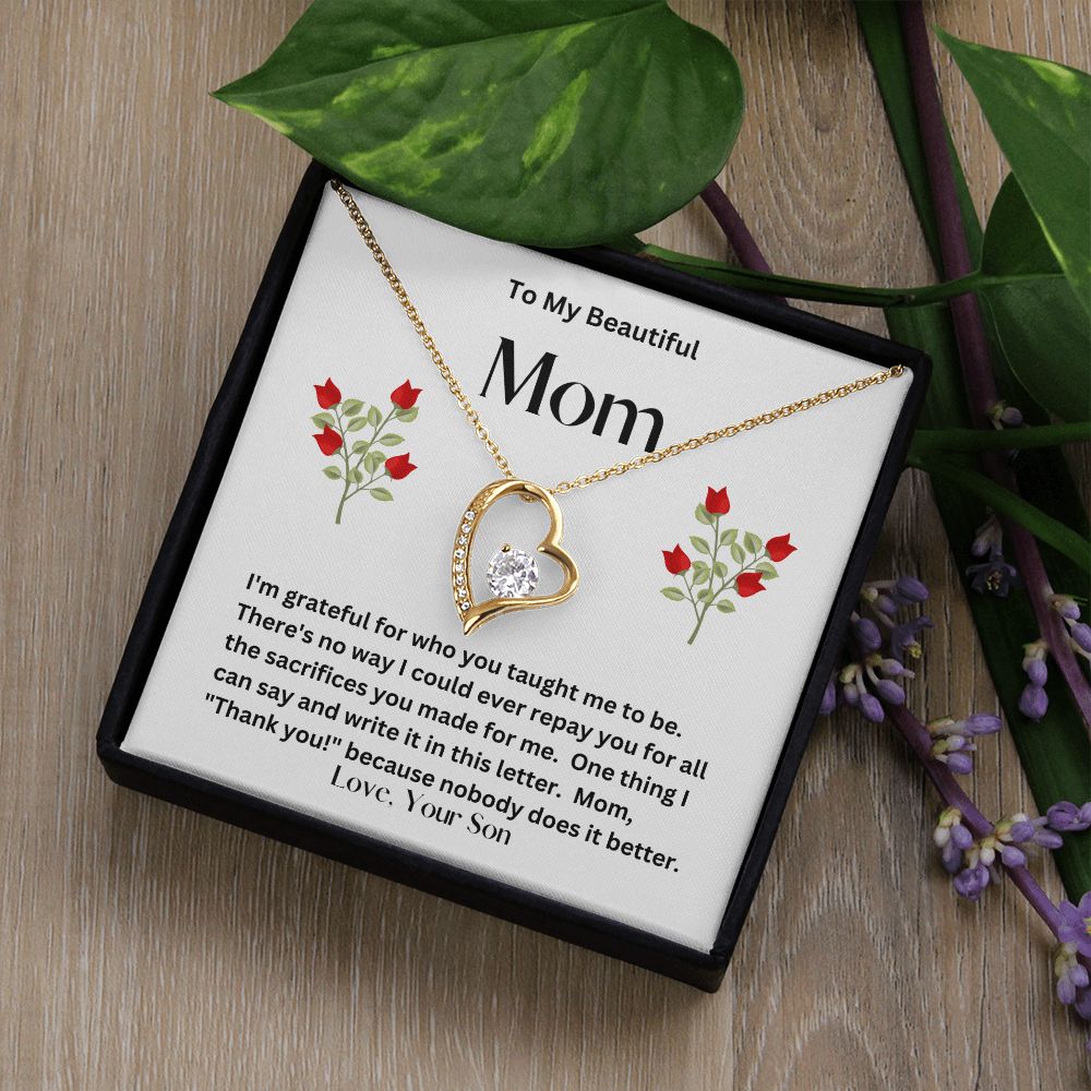Forever Love Necklace   Son to Mother