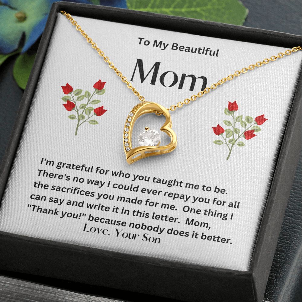 Forever Love Necklace   Son to Mother